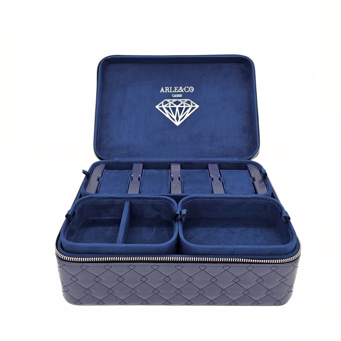 navy blue watch/jewellery case