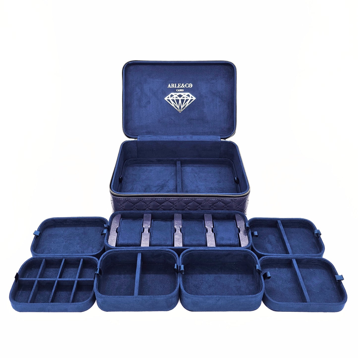 navy blue watch/jewellery case